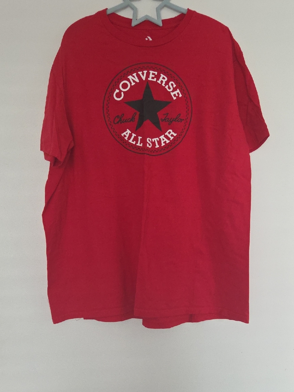 Converse Red Tee with White Logo Print
